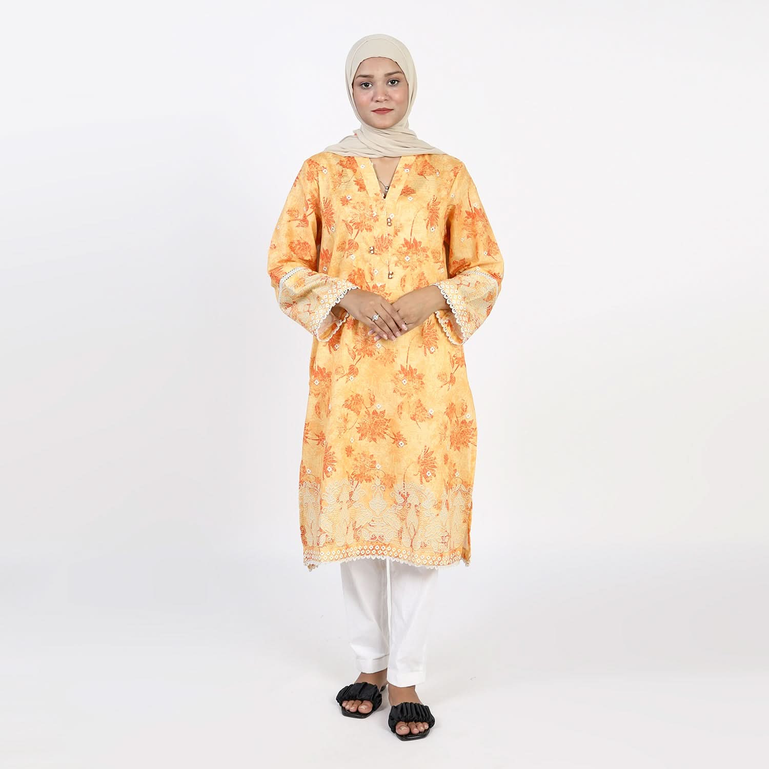 Eminent Printed Kurti-Mustard