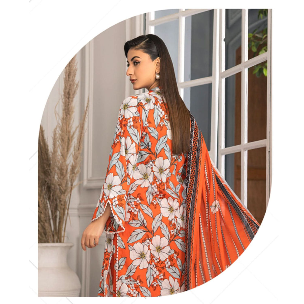 Zohra Classic By Motifz Lawn Digital Printed Unstitched Suit 3-Pcs - 3
