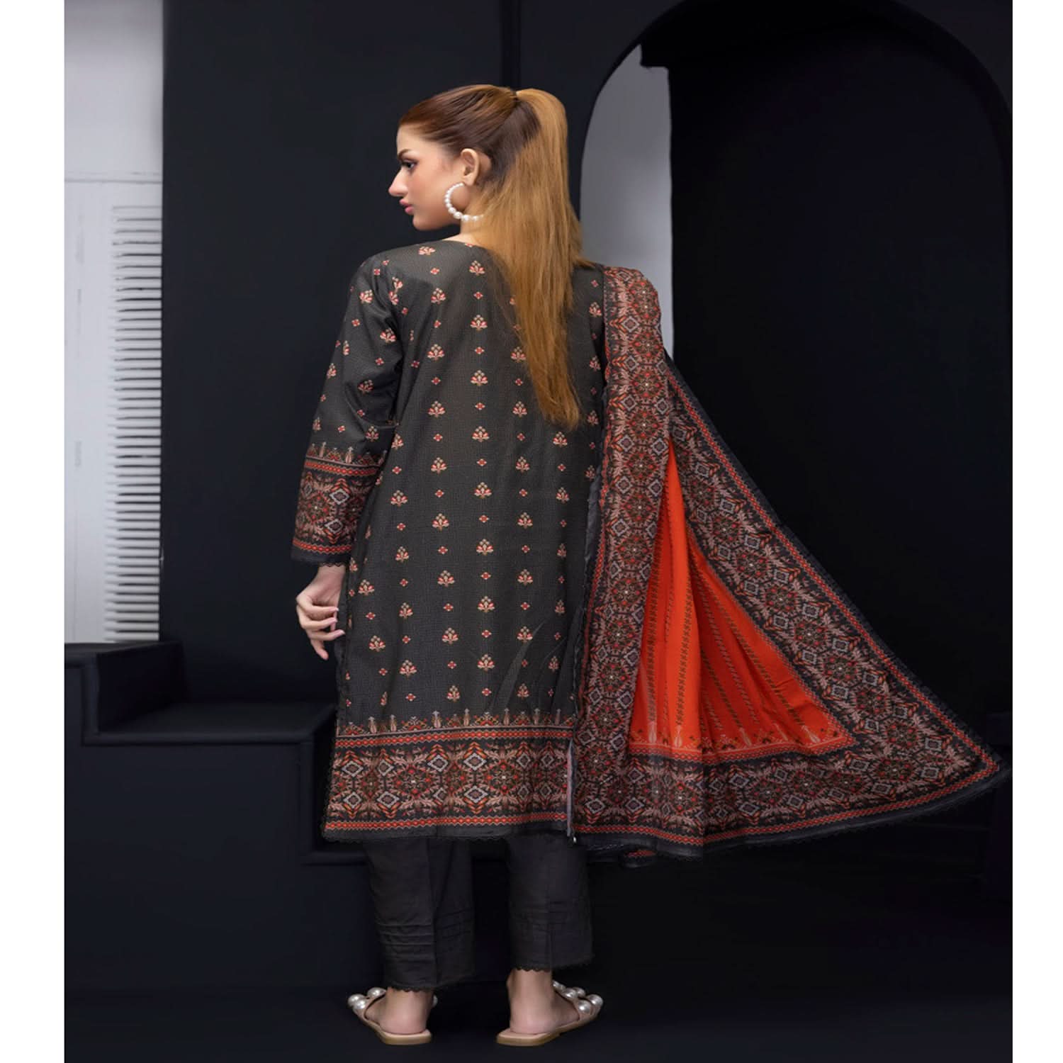 Salina Weaving Dobby By Regalia Lawn Printed Unstitched 3Pcs Suit V-2 - 8