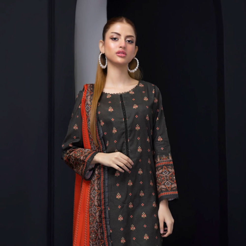 Salina Weaving Dobby By Regalia Lawn Printed Unstitched 3Pcs Suit V-2 - 8