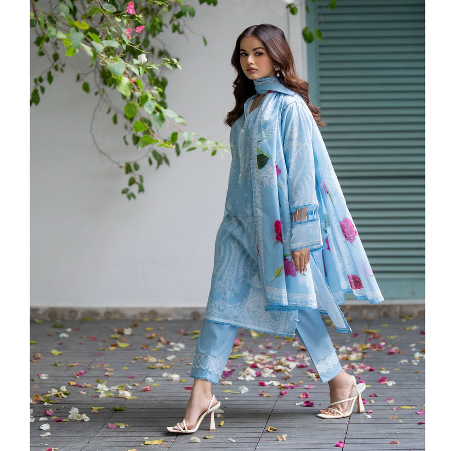 Salina Unstitched Lawn Digital Printed 3 Pcs Suit - 9