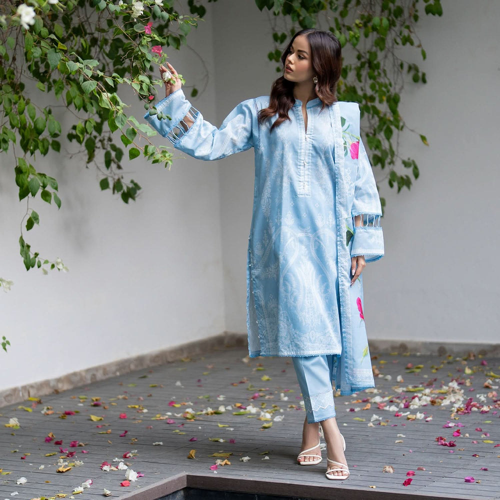 Salina Unstitched Lawn Digital Printed 3 Pcs Suit - 9