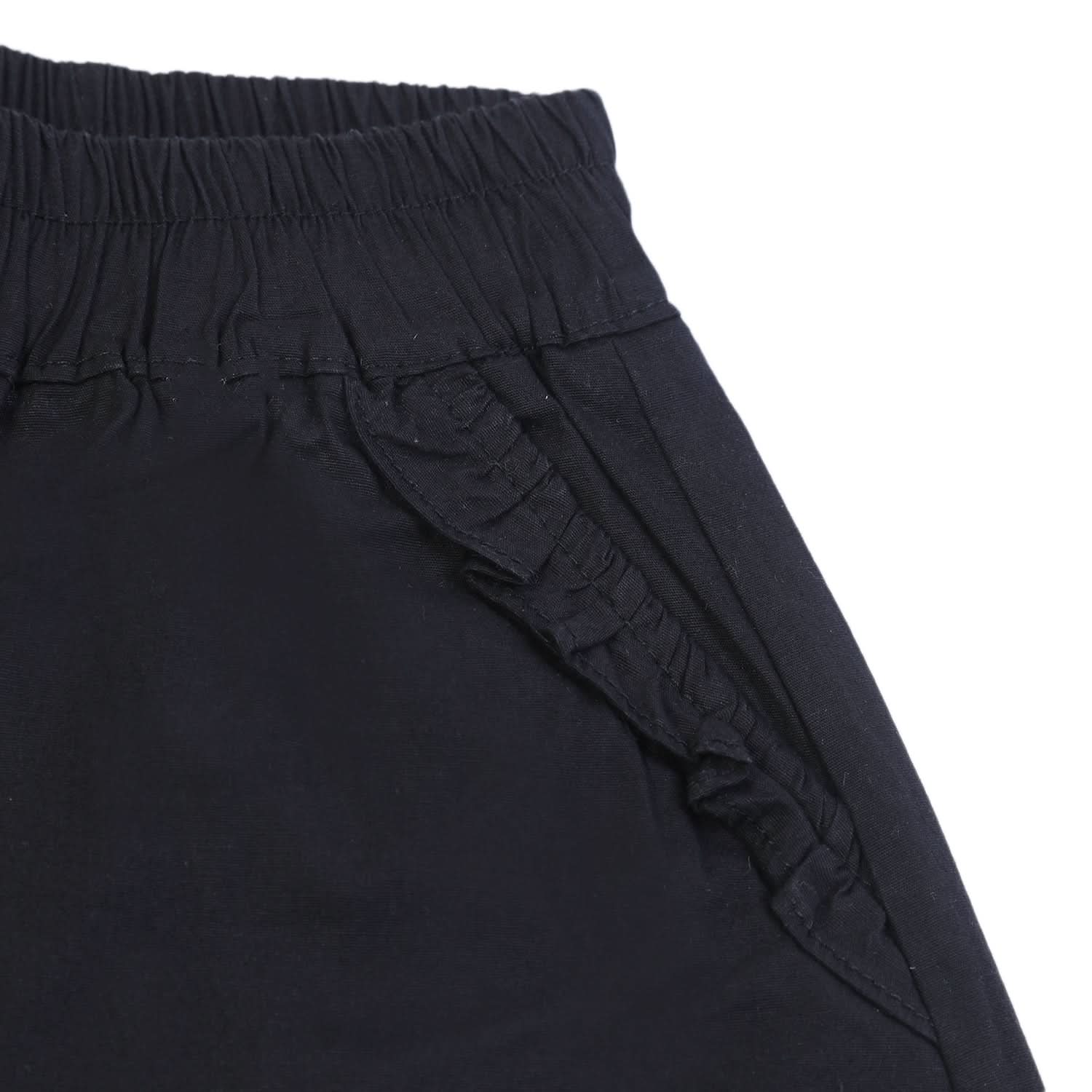 Girls Cotton Shorts - Black