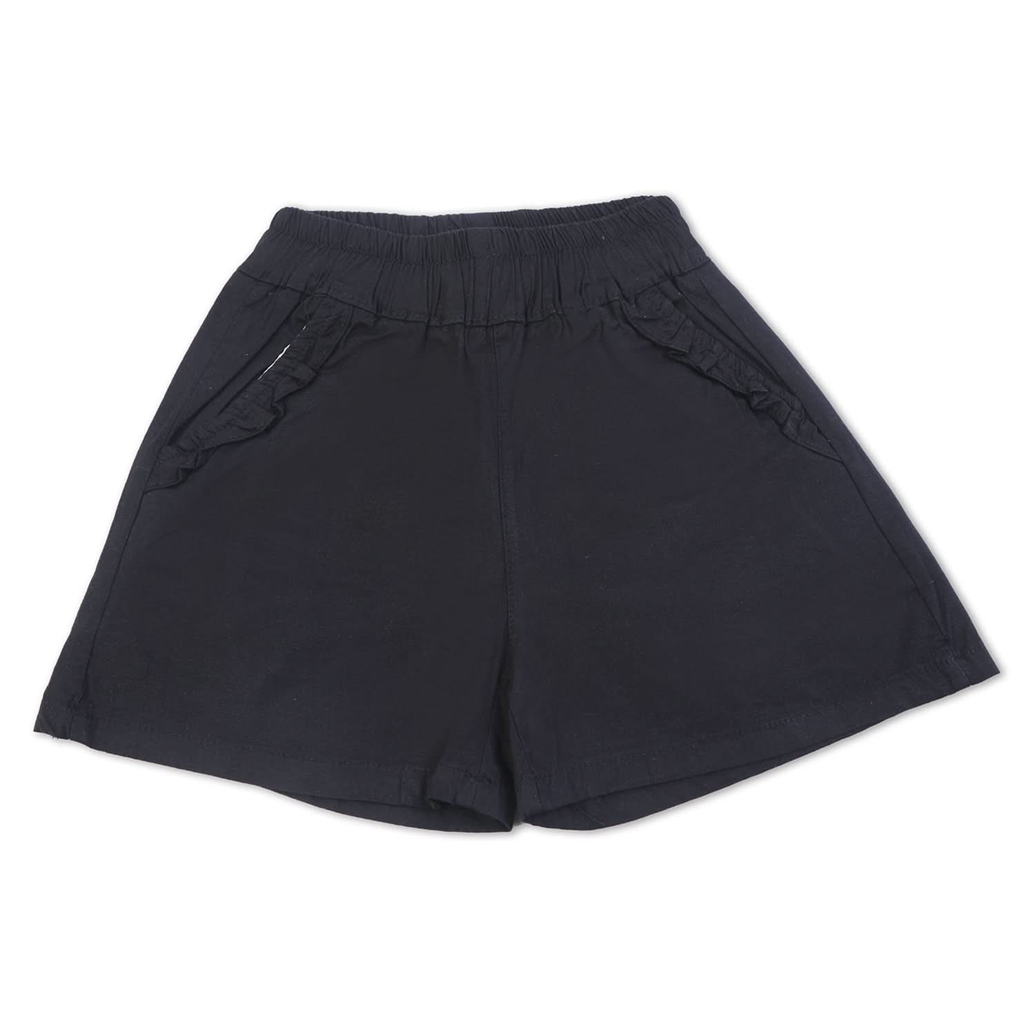 Girls Cotton Shorts - Black