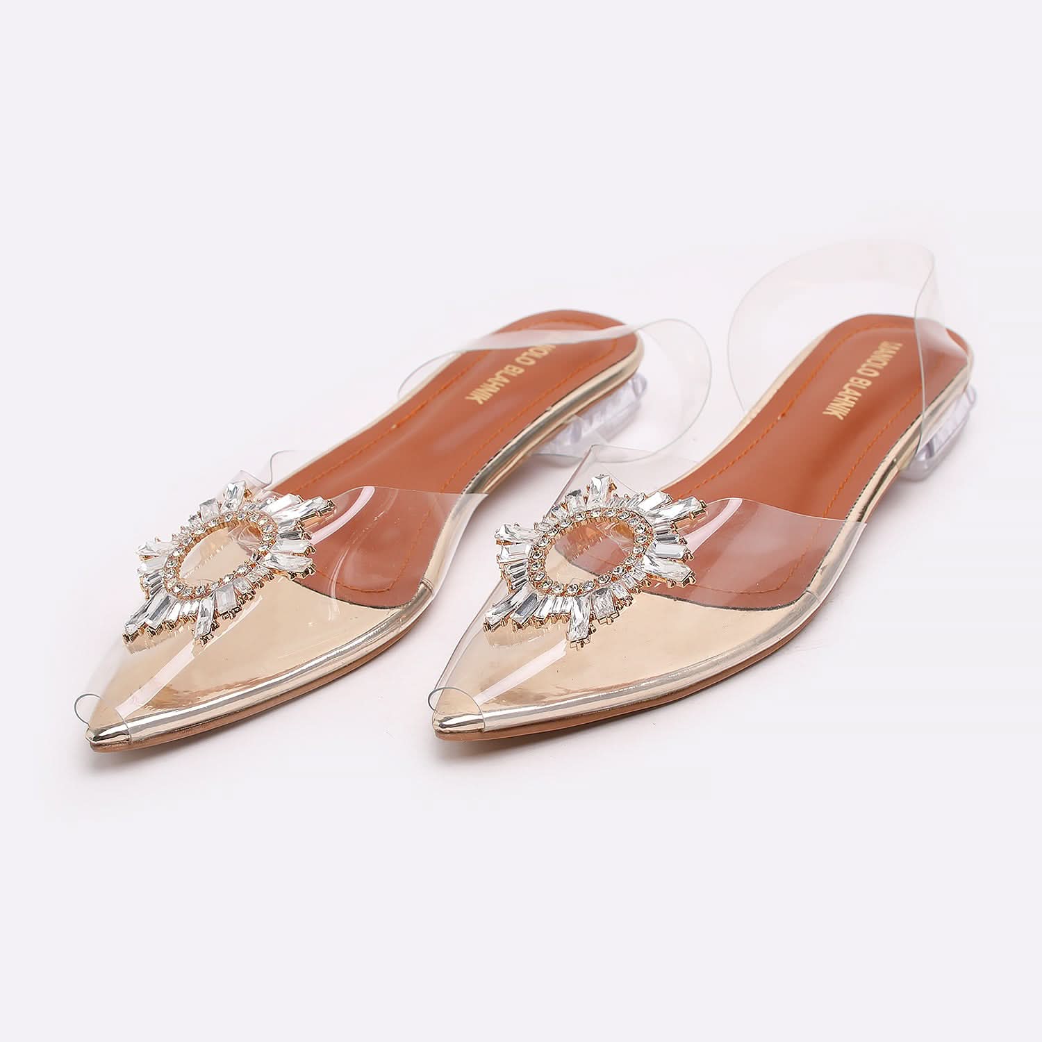 Women's backless Sandal - Golden