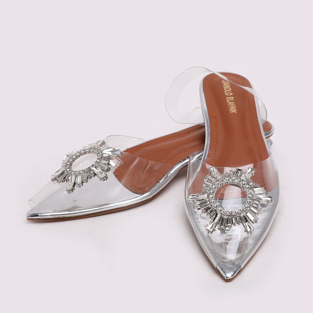 Women's backless Sandal - Silver