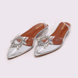 Women's backless Sandal - Silver