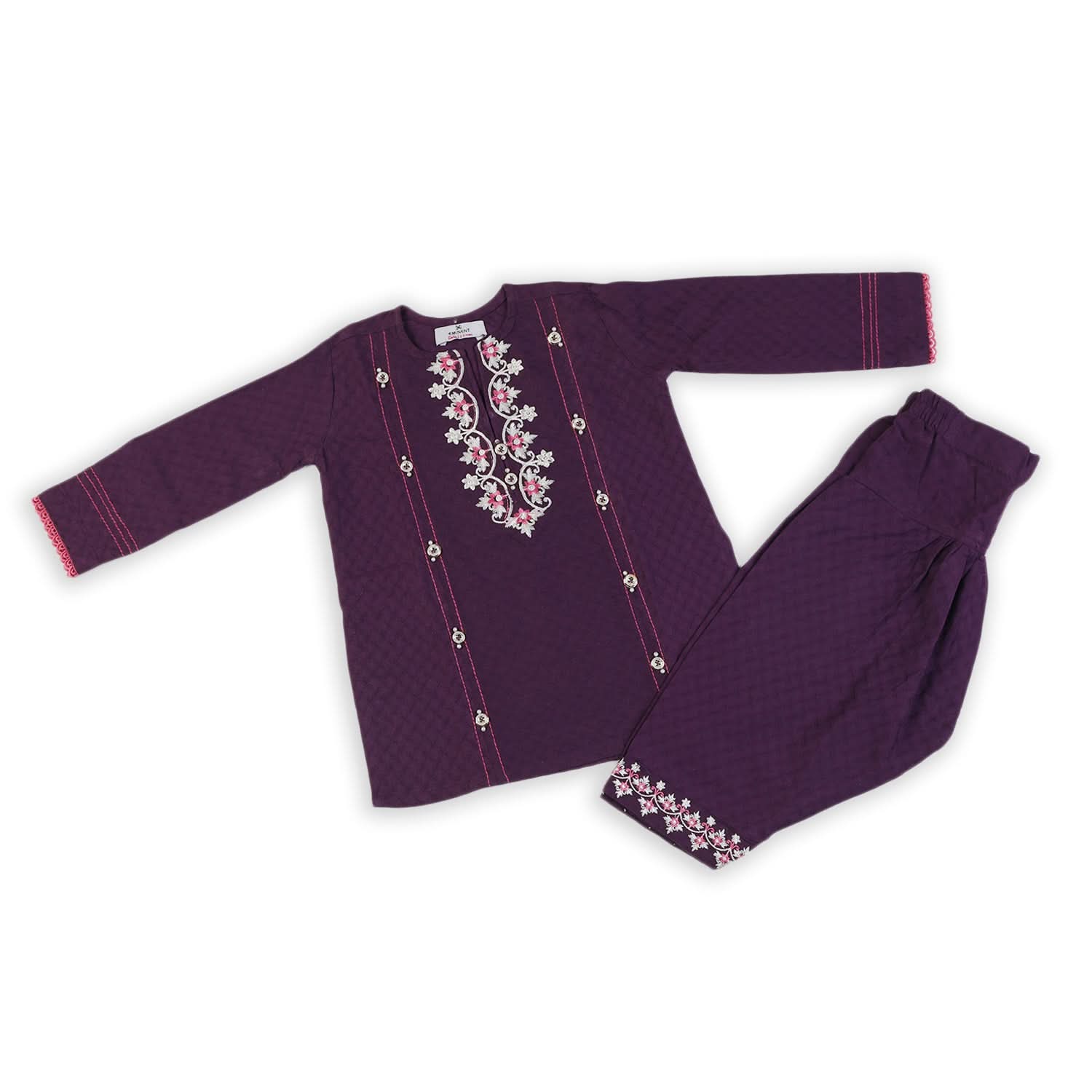 Eminent Girls Embroidered Shalwar Suit - Purple