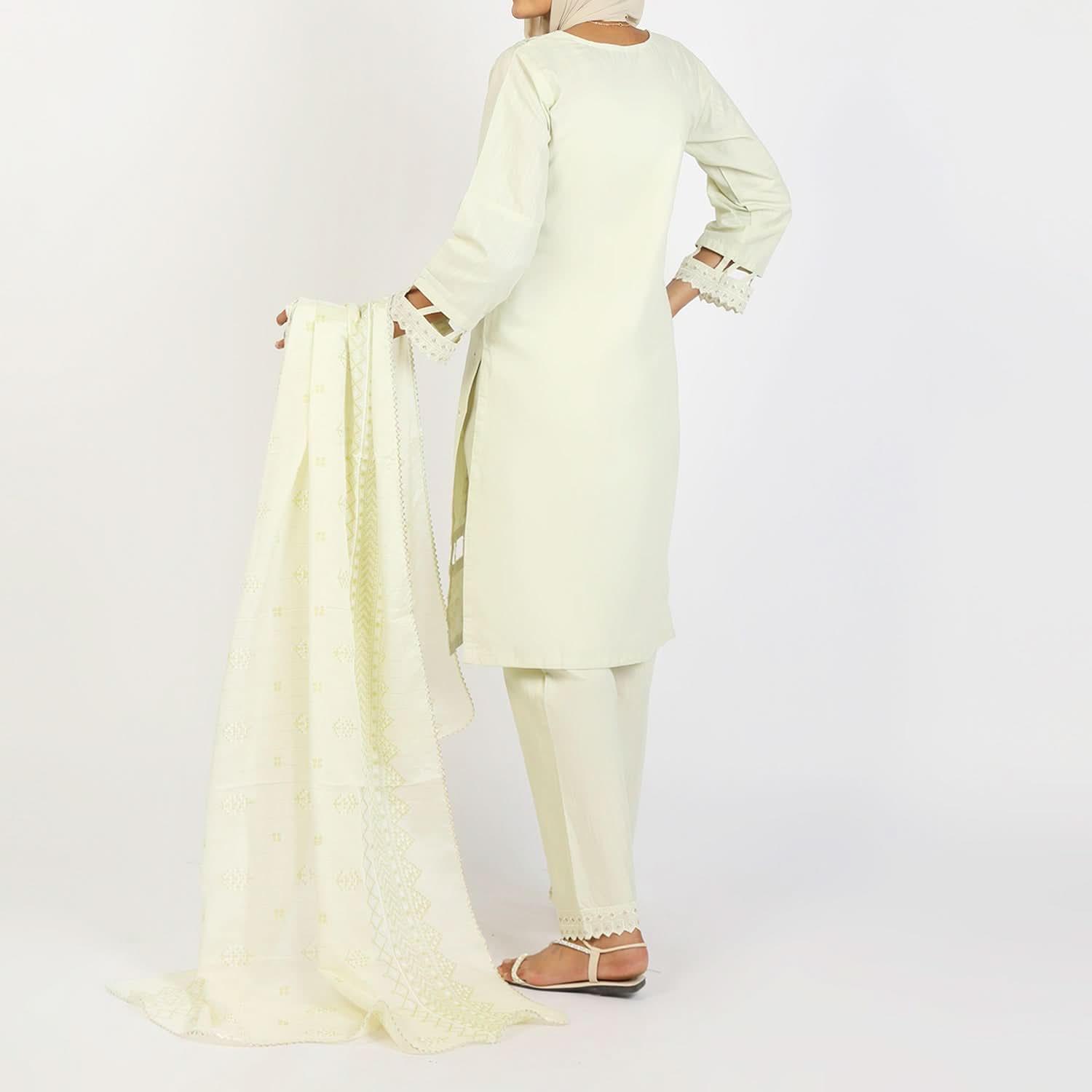 Women's Slub 3Pcs Fancy Suit
