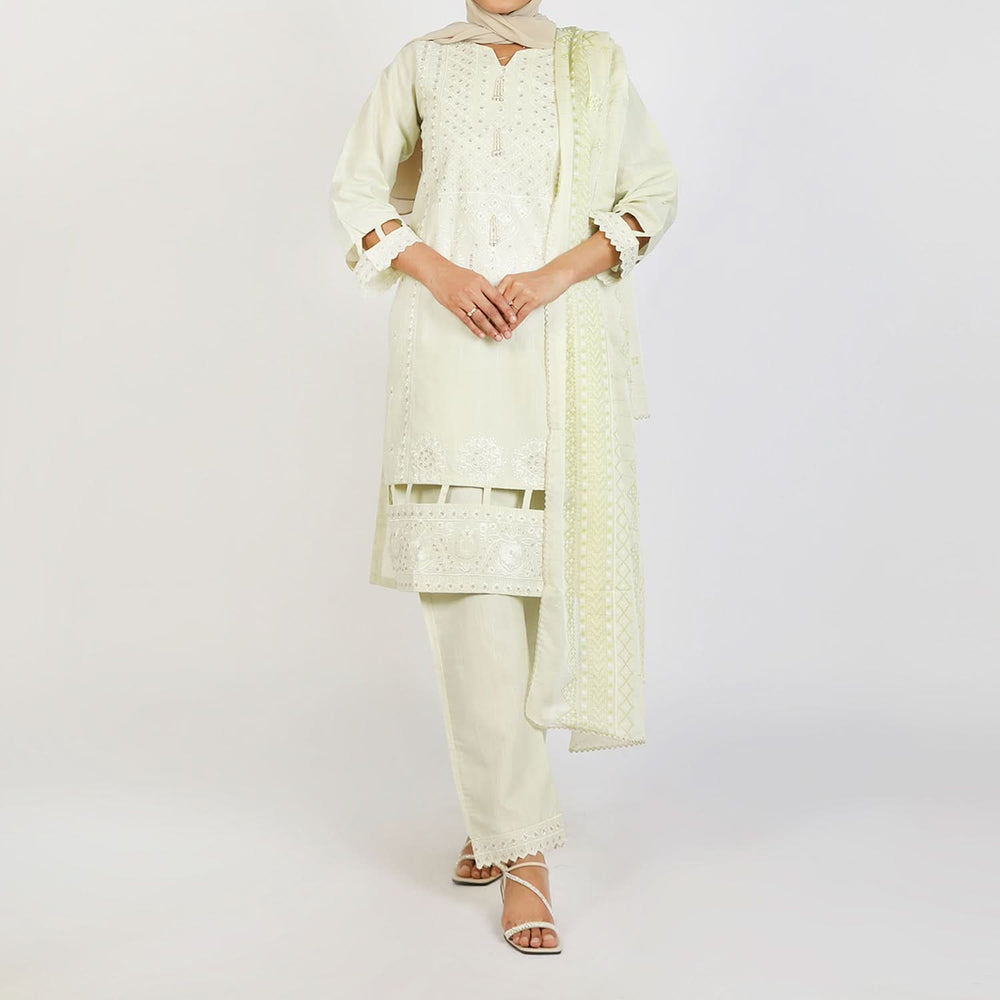 Women's Slub 3Pcs Fancy Suit