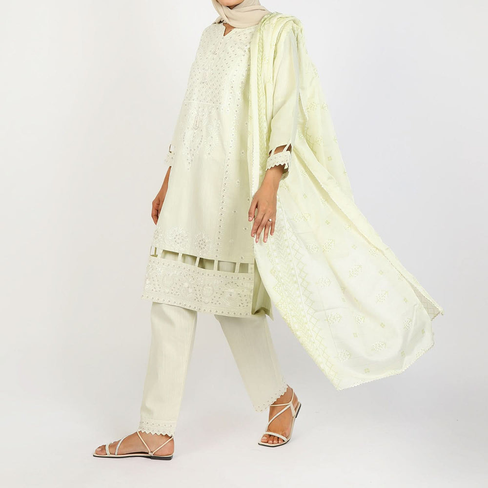 Women's Slub 3Pcs Fancy Suit