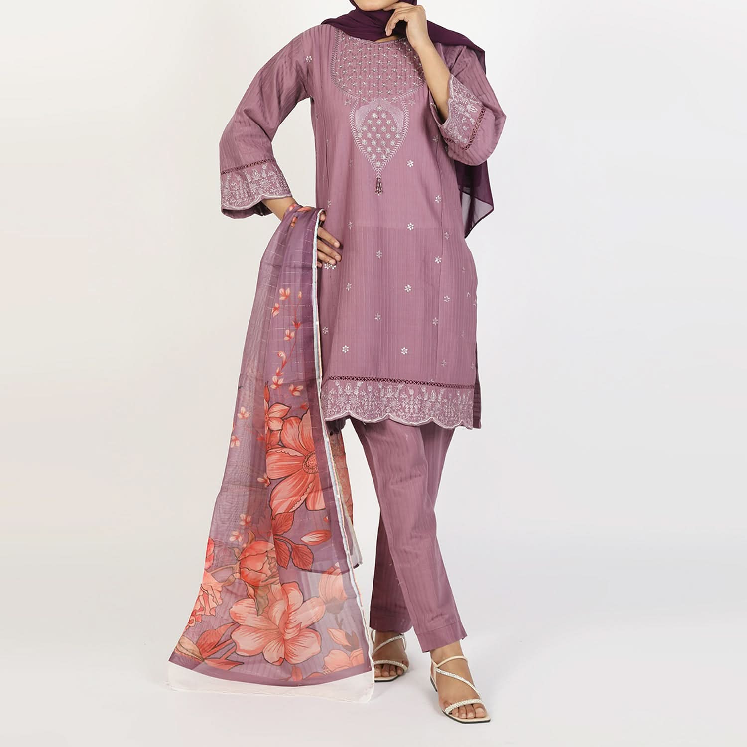 Women's Stitched 3-Piece Cotton Suit