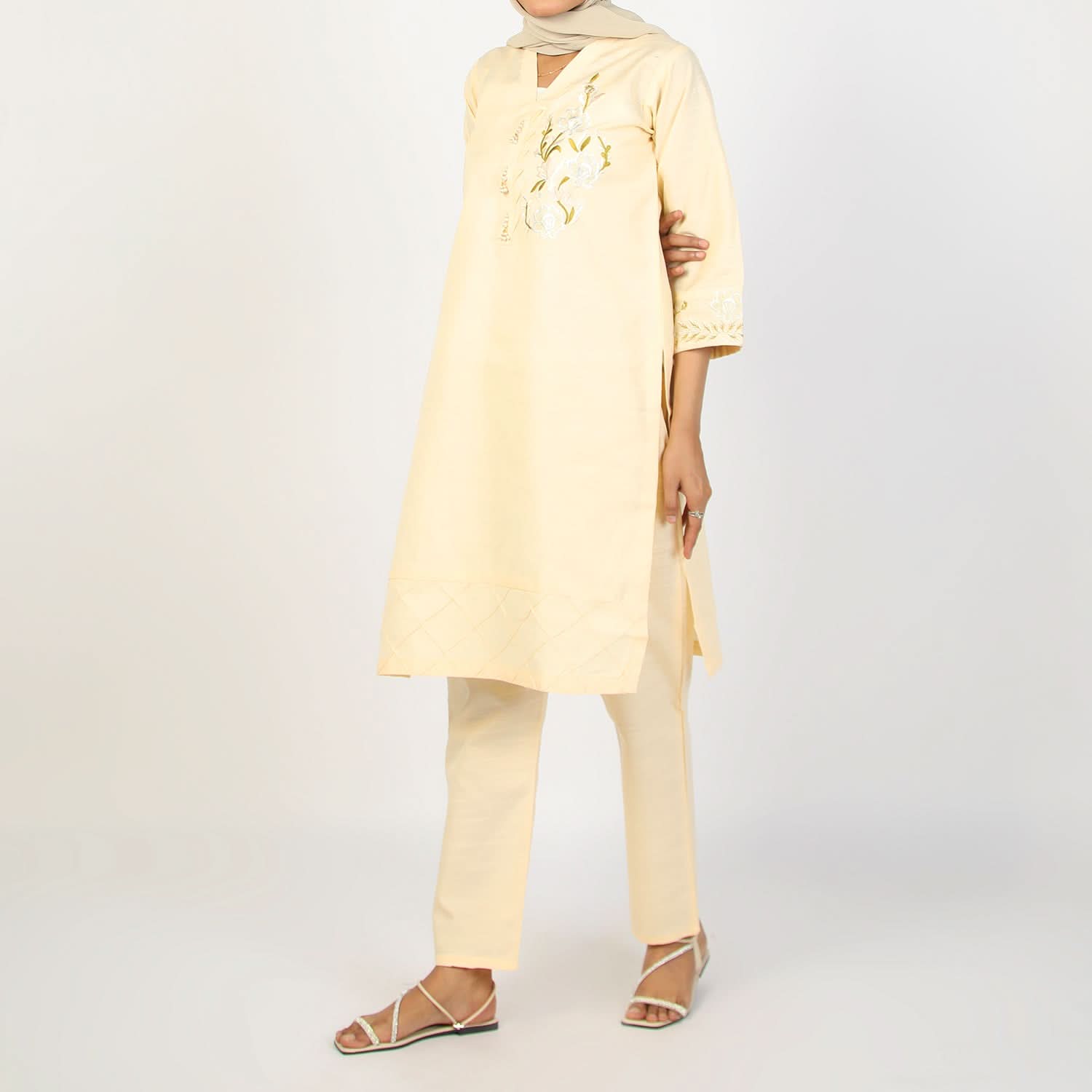 Women's Slub 2Pcs Suit