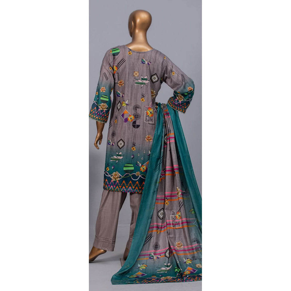 Valuable Women's Lawn Unstitched 3Pcs Suit V-2 - 8