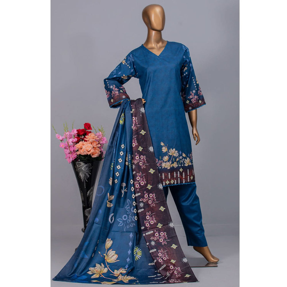 Valuable Women's Lawn Unstitched 3Pcs Suit V-2 - 7