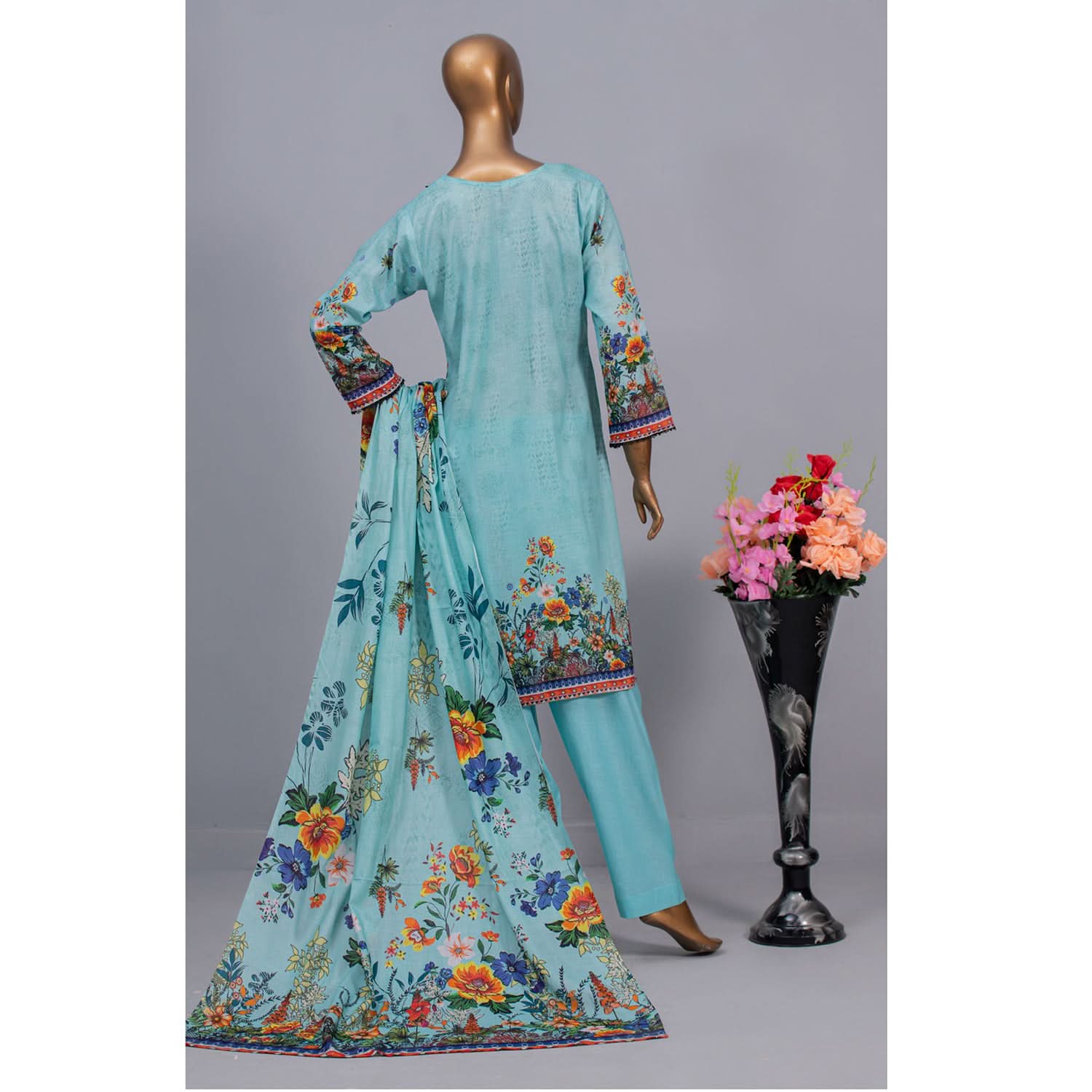 Valuable Women's Lawn Unstitched 3Pcs Suit V-2 - 1