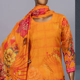 Valuable Women's Lawn Unstitched 3Pcs Suit V-2 - 6