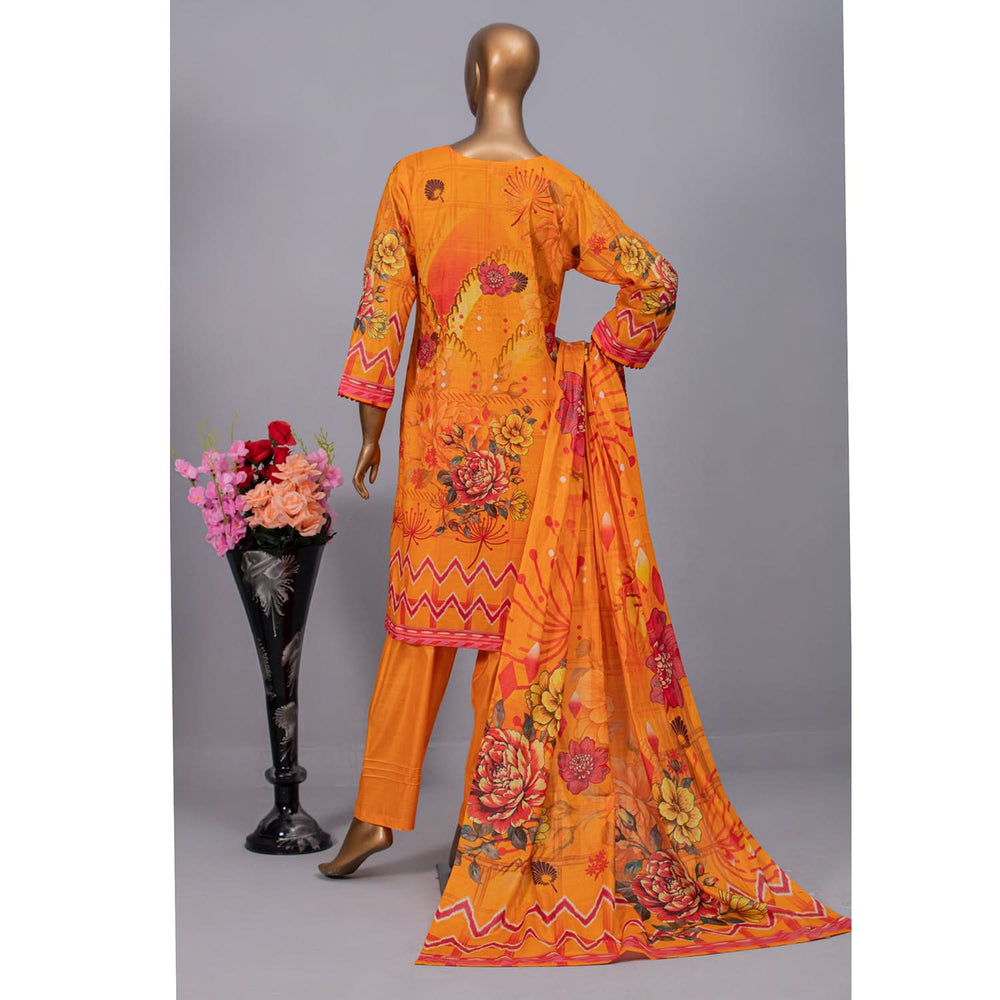 Valuable Women's Lawn Unstitched 3Pcs Suit V-2 - 6