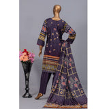 Valuable Women's Lawn Unstitched 3Pcs Suit V-2 - 9