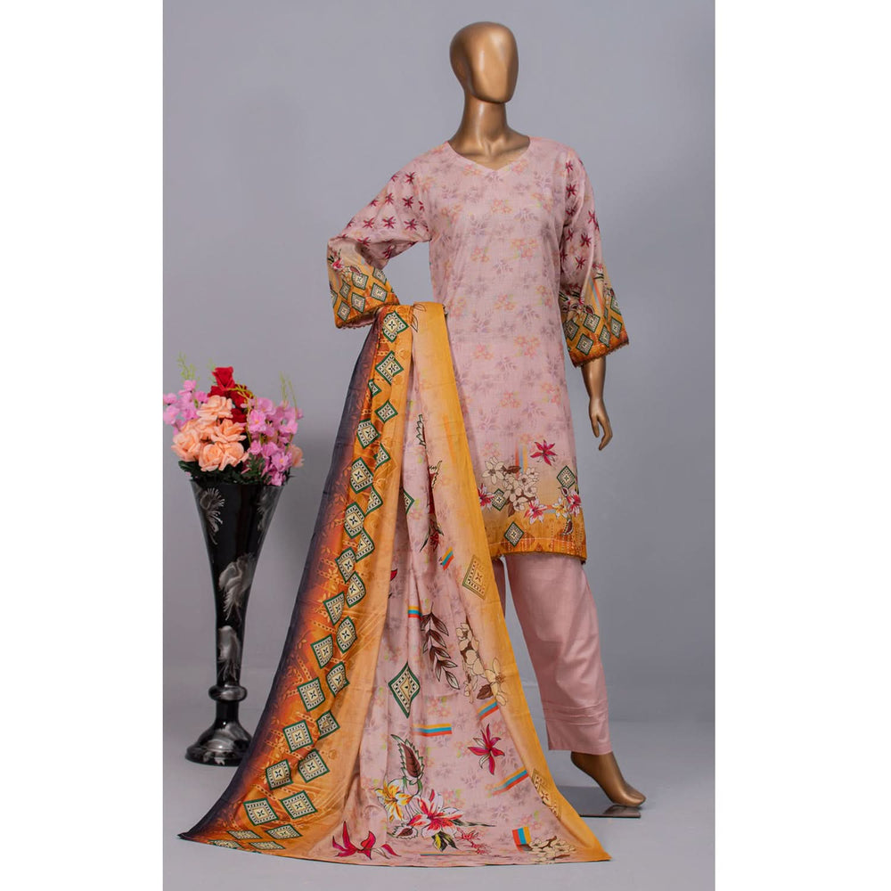 Valuable Women's Lawn Unstitched 3Pcs Suit V-2 - 5