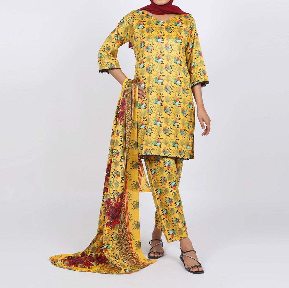Shataj Febron Wash & Wear Unstitched Printed 3Pcs Suit - A7