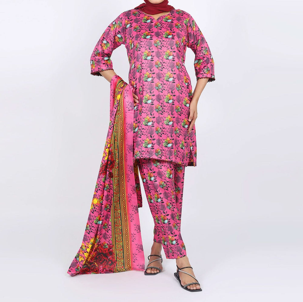 Shataj Febron Wash & Wear Unstitched Printed 3Pcs Suit - A4