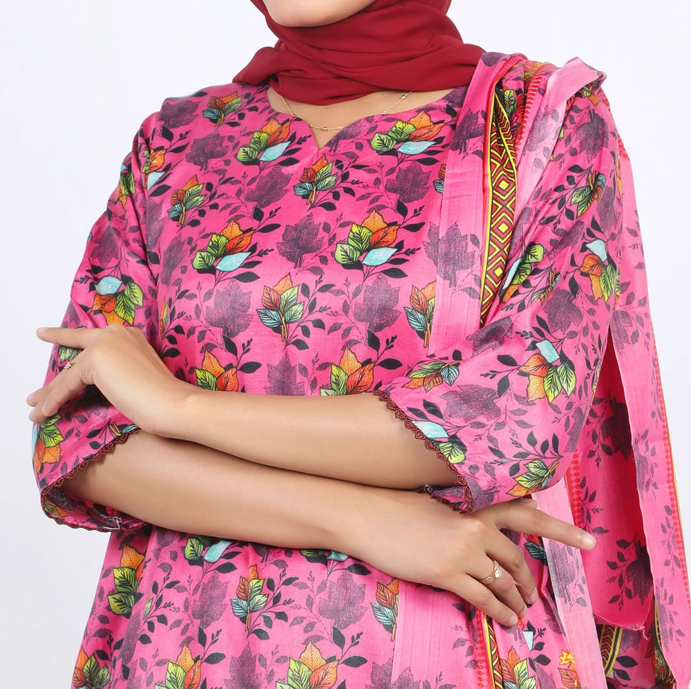 Shataj Febron Wash & Wear Unstitched Printed 3Pcs Suit - A4