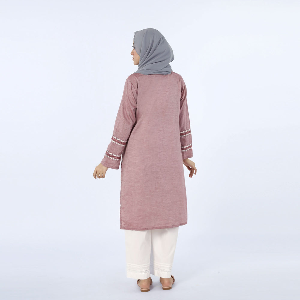 Women's Stitched Kurti - Maroon