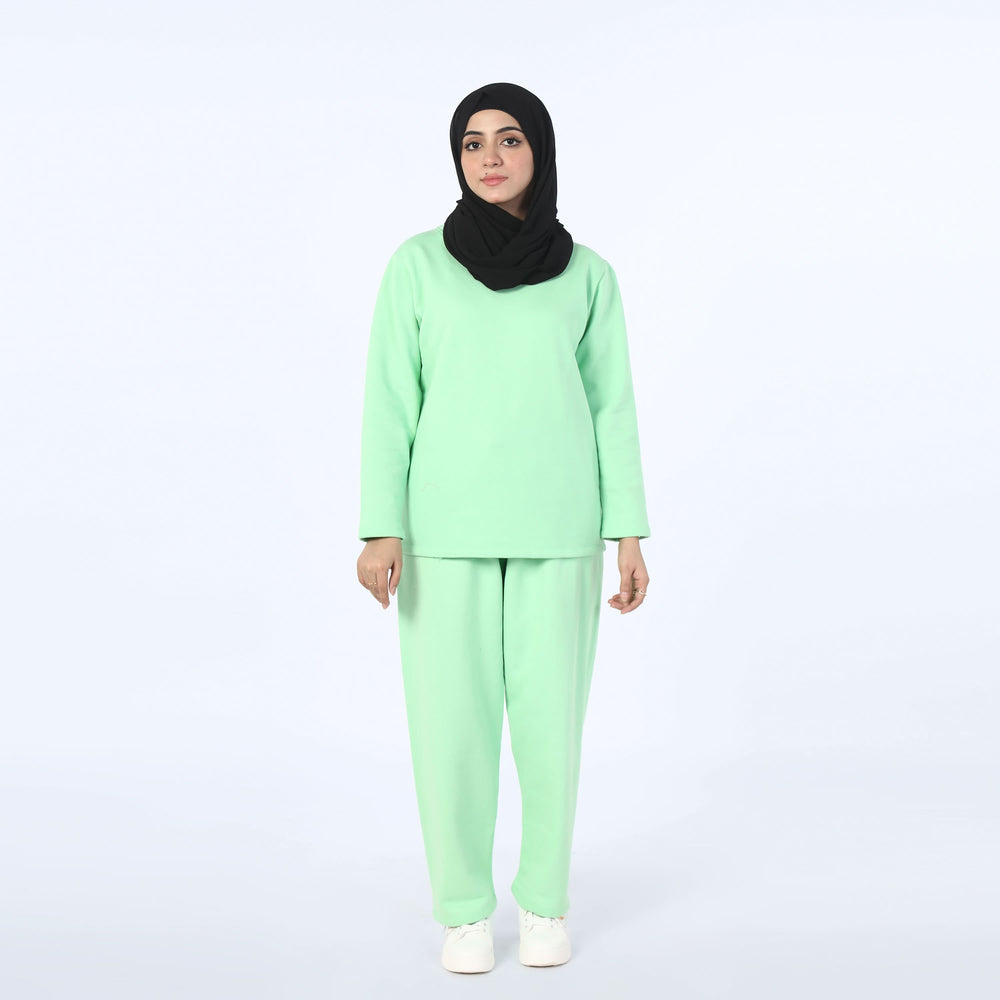 Women's 2Pcs Pajama Suit - Light Green