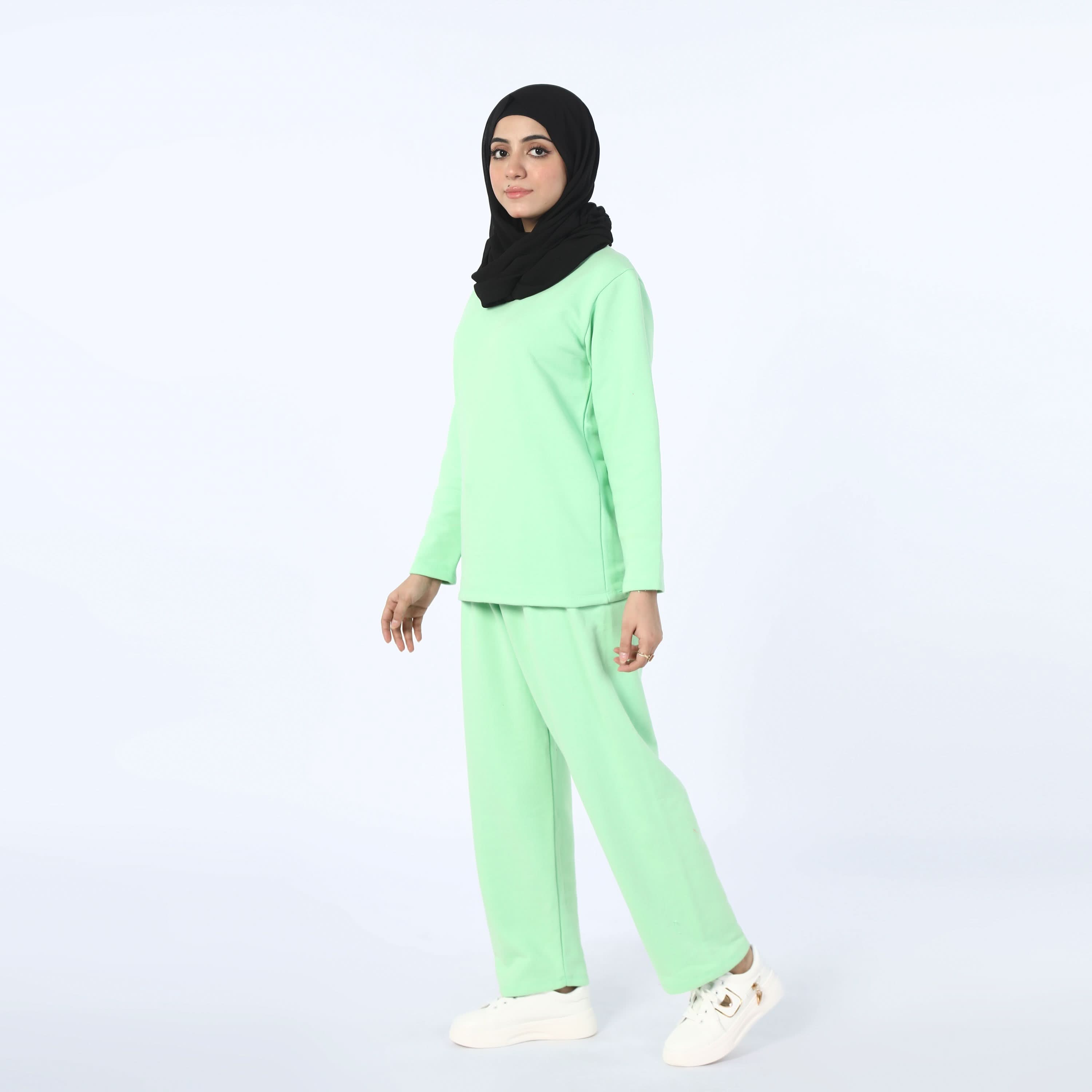 Women's 2Pcs Pajama Suit - Light Green