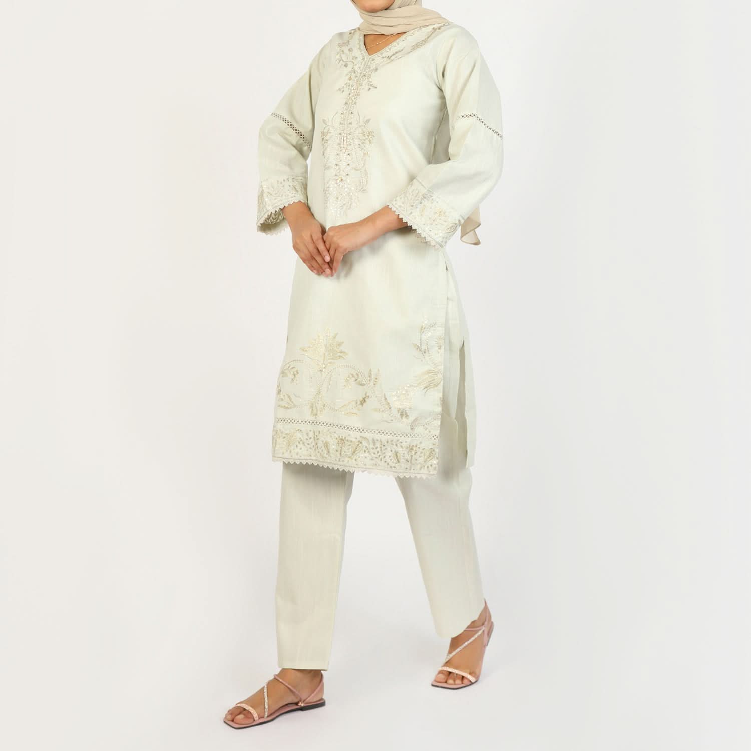Women's Slub 2Pcs Suit