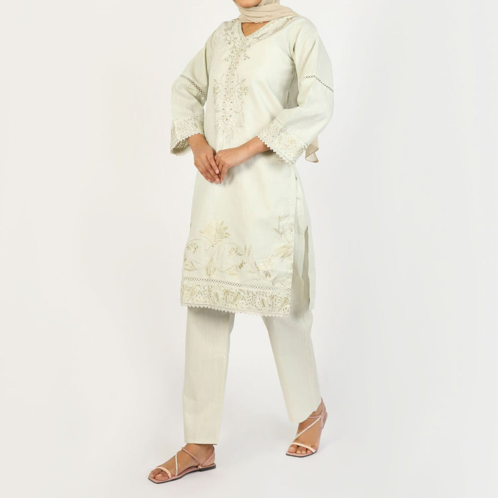 Women's Slub 2Pcs Suit
