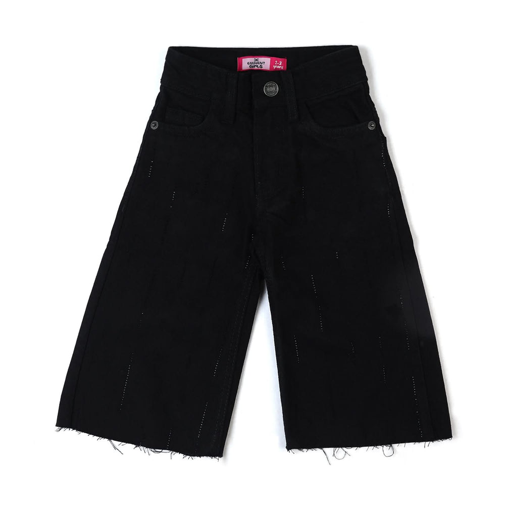 Eminent Girls Wider Leg Denim Pant - Jet Black