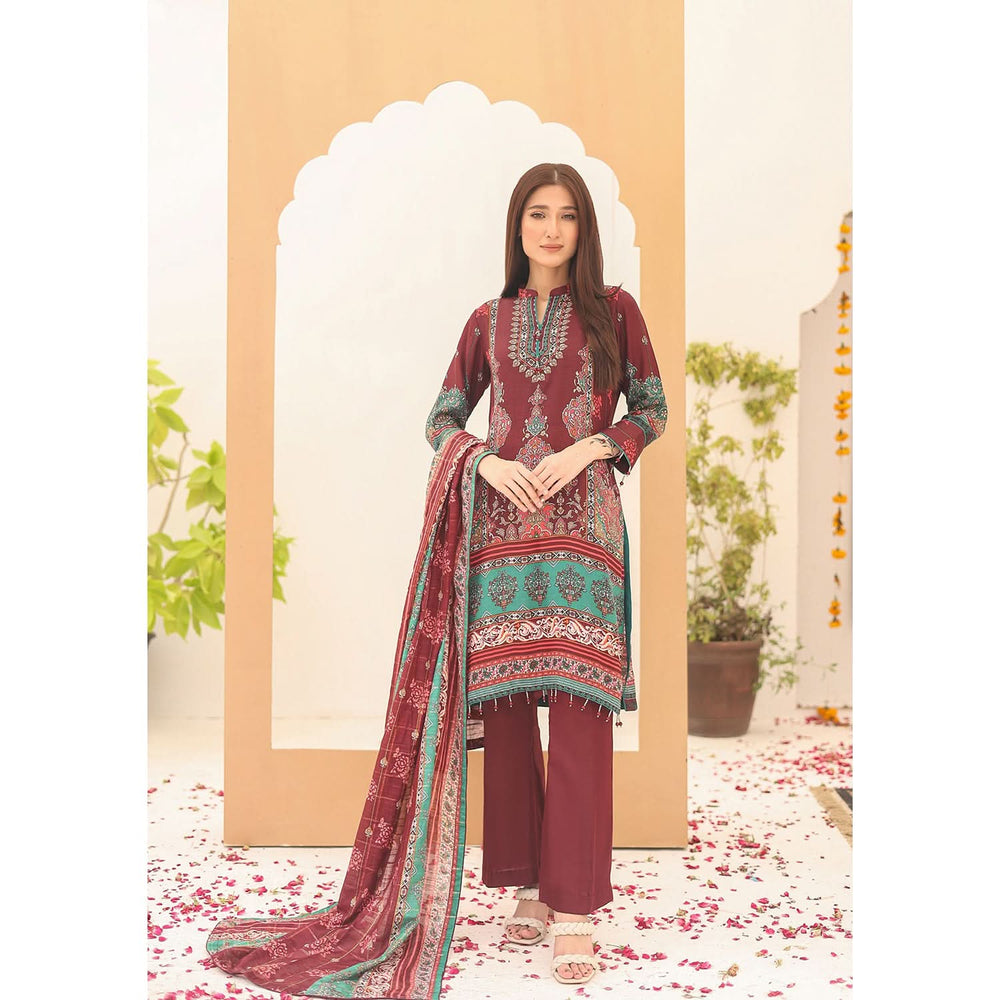 Laiba By SN Cloth Printed Poly Fabron Unstitched 3 Pcs Suit - 5