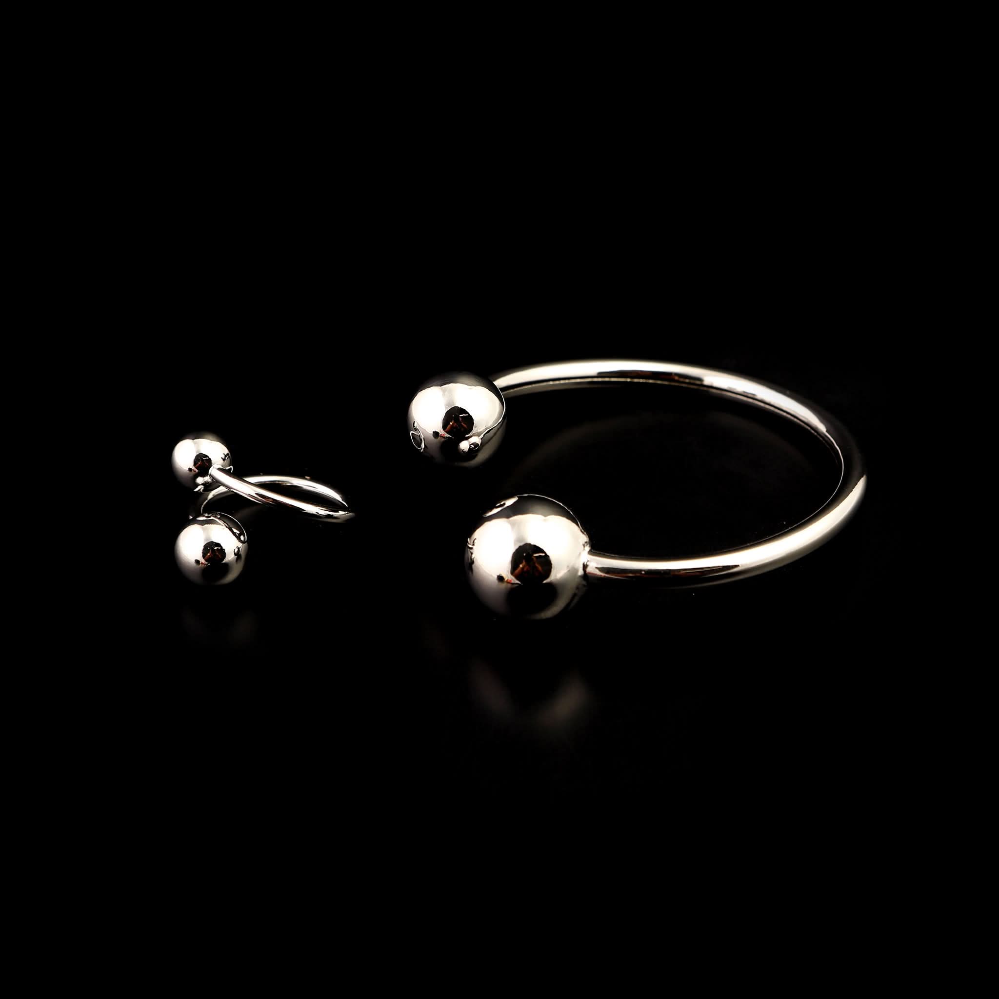 Women's Fancy Kara With Ring - Silver