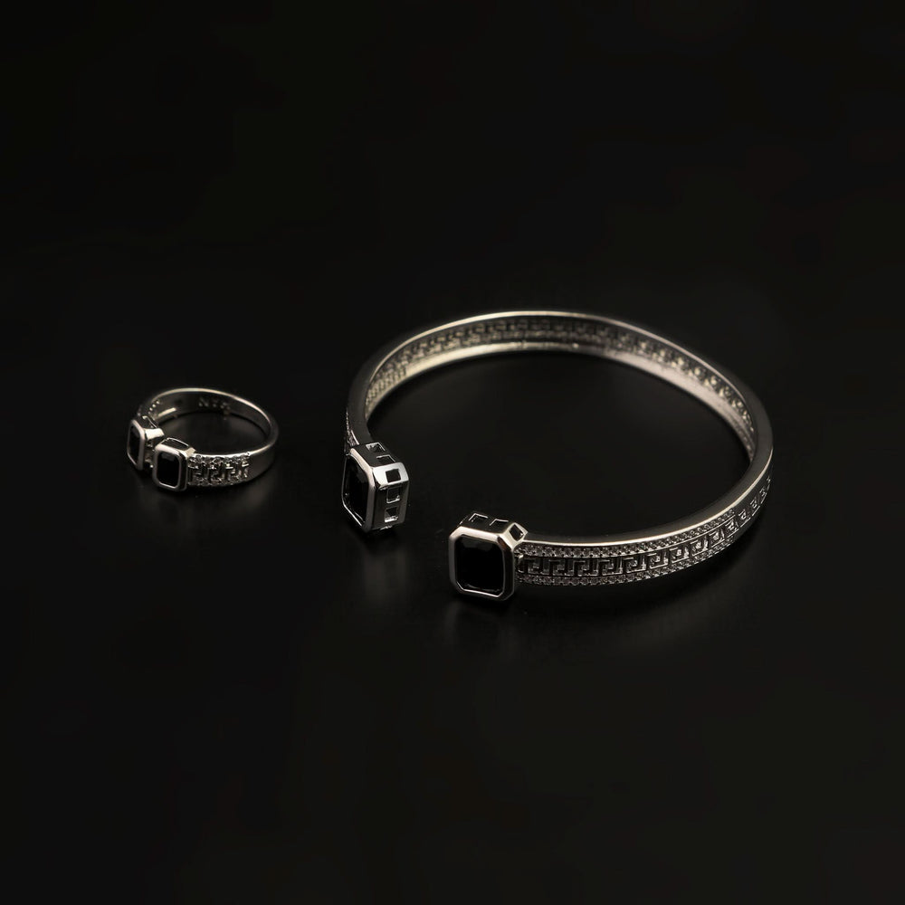 Women's Fancy Kara With Ring - Silver