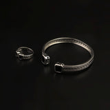 Women's Fancy Kara With Ring - Silver