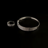Women's Fancy Kara With Ring - Silver