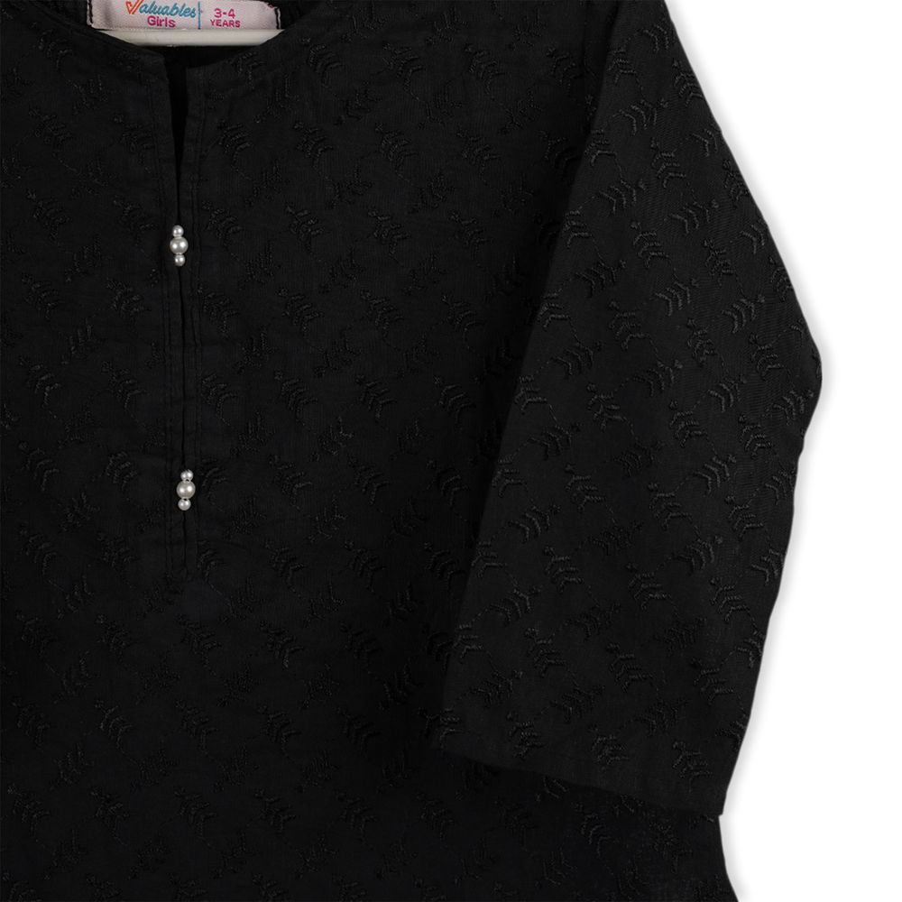 Valuables Girls Chikankari Kurti - Black