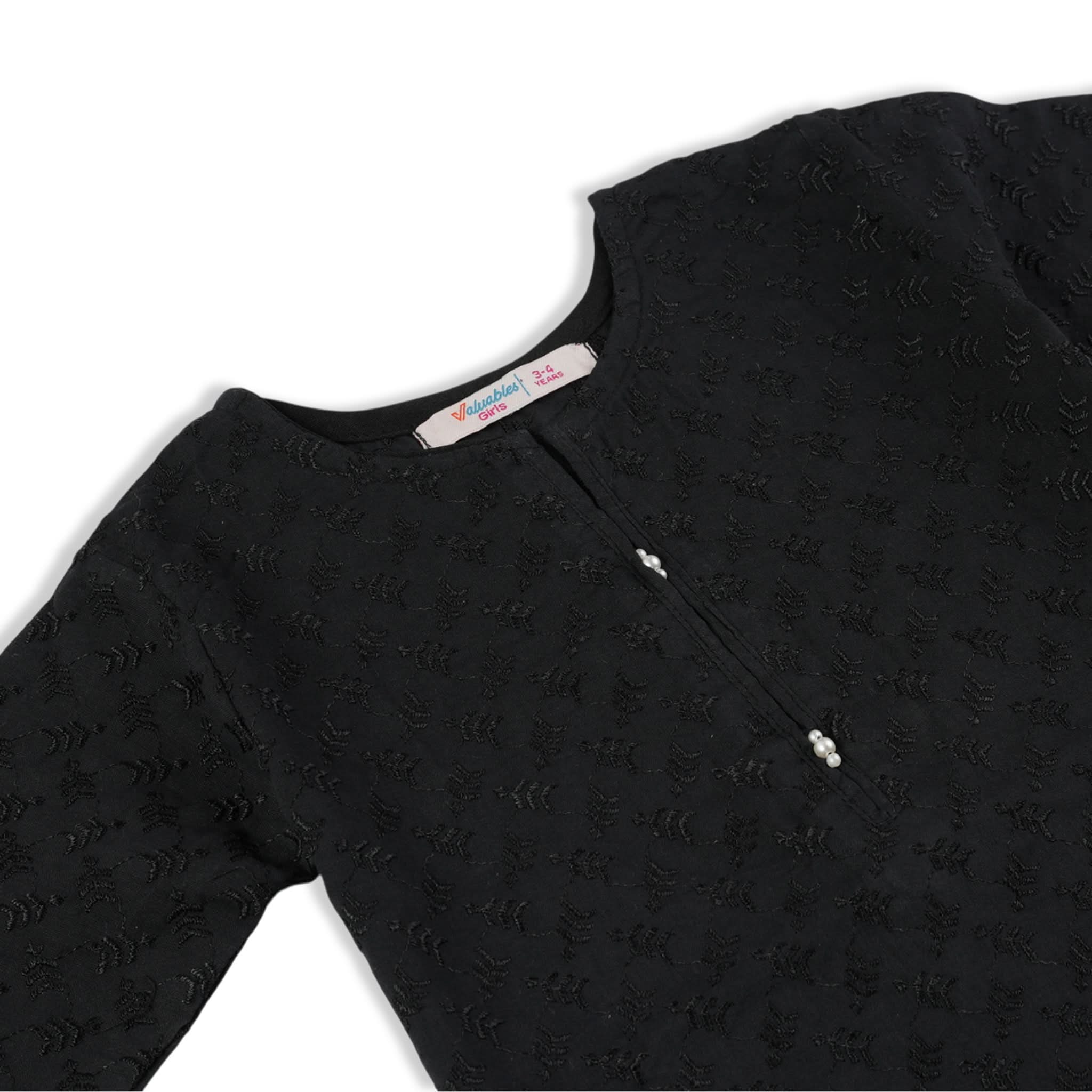Valuables Girls Chikankari Kurti - Black