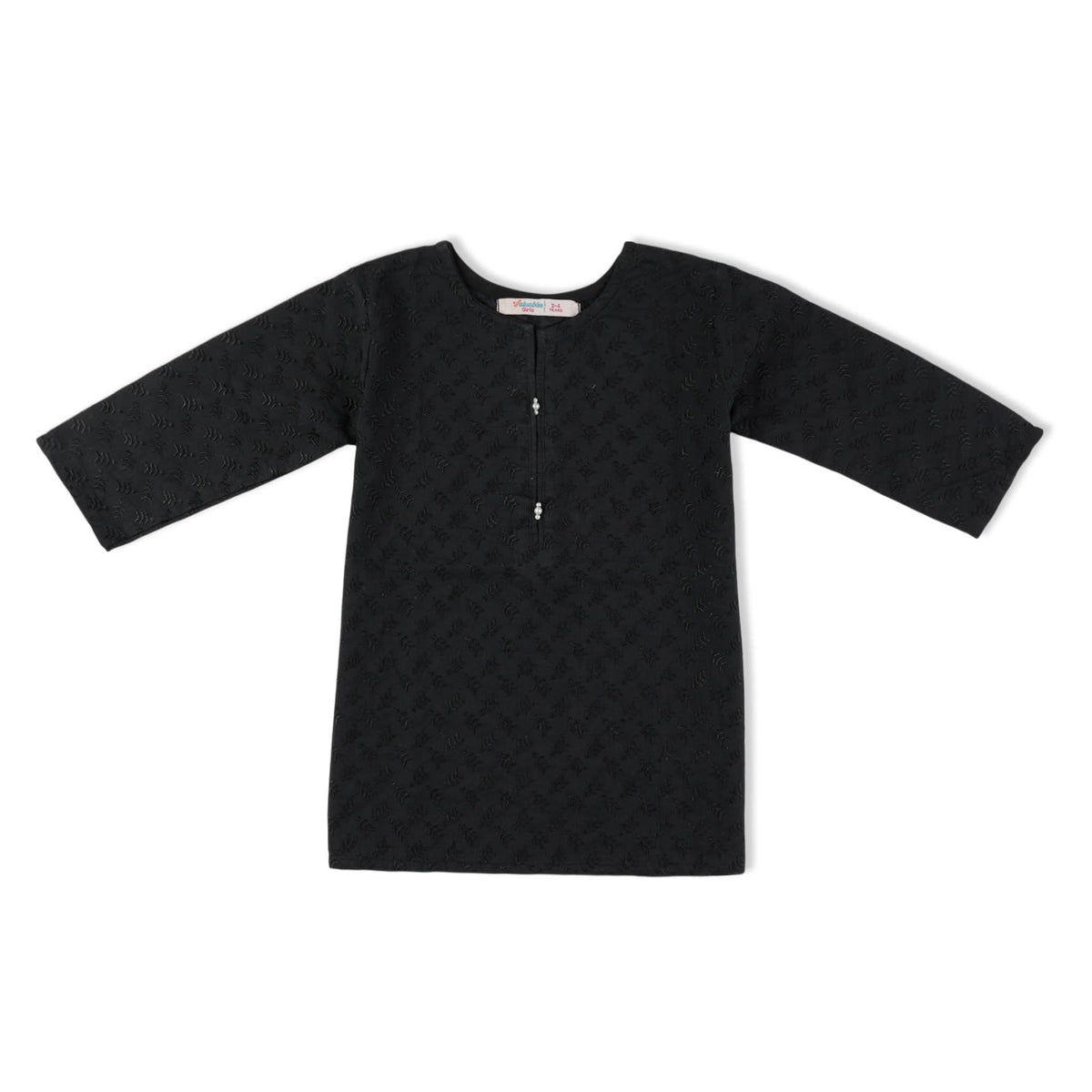 Valuables Girls Chikankari Kurti - Black