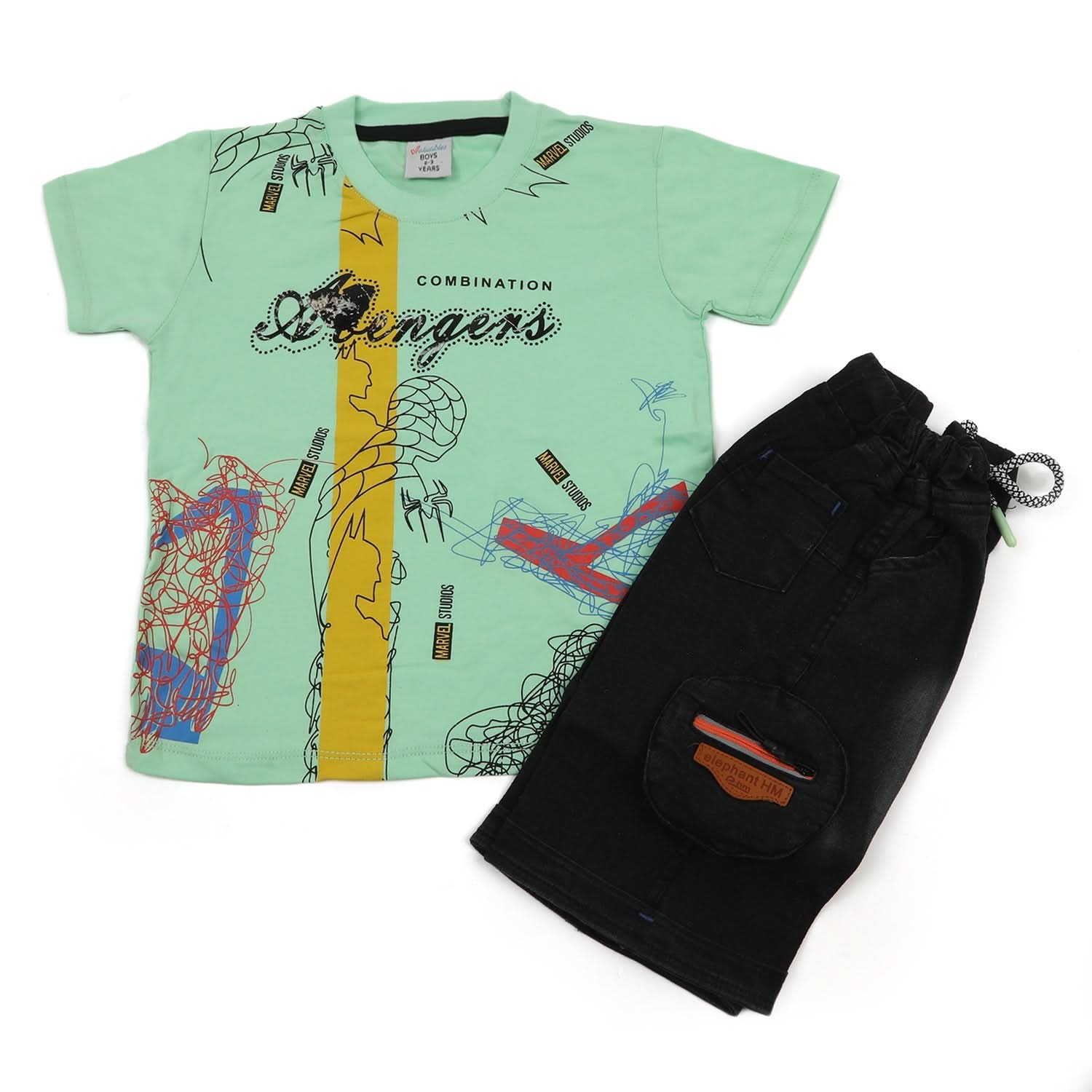Boys Half Sleeves Denim Short Suit