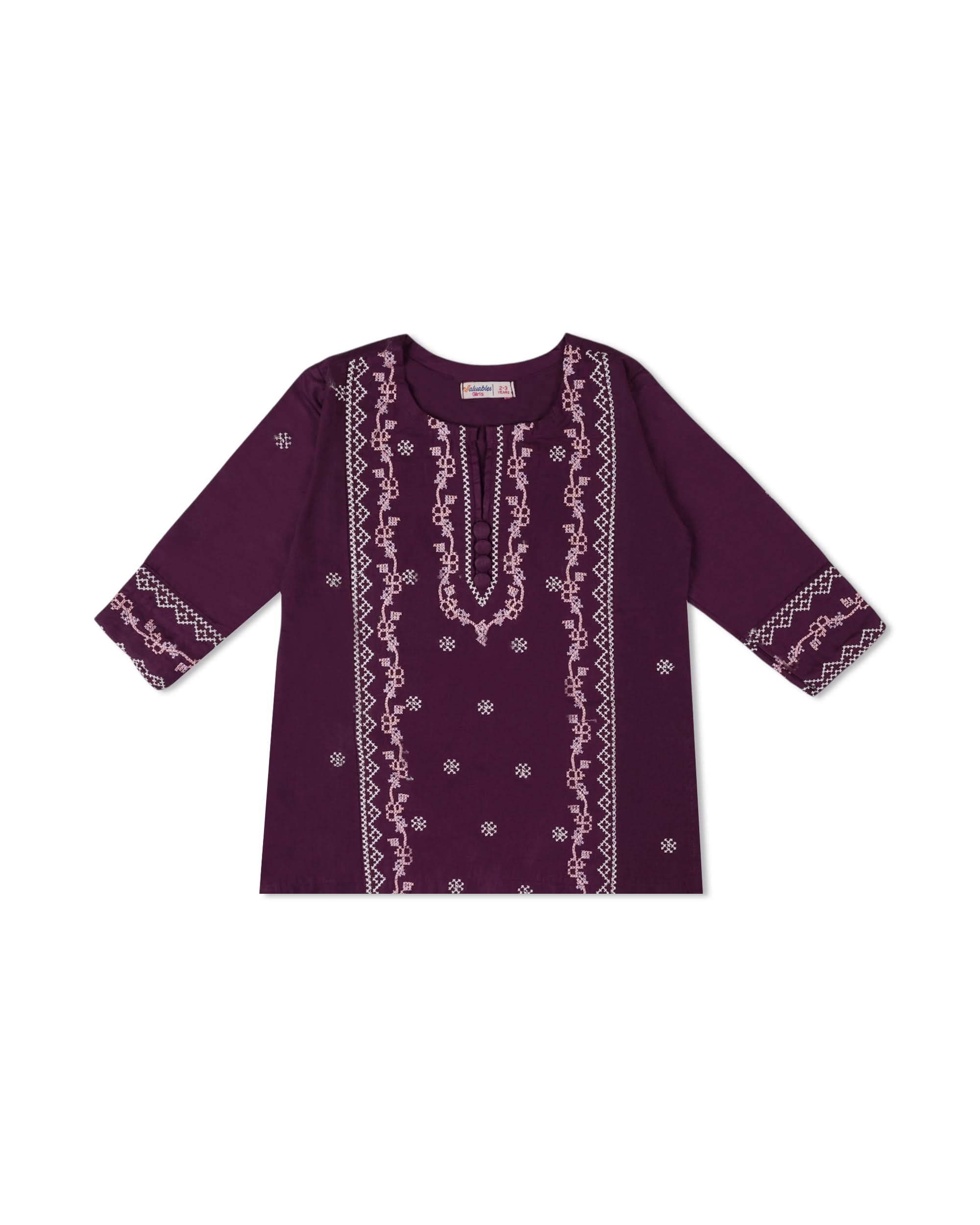 Valuables Girls Embroidered 2PCS Suit