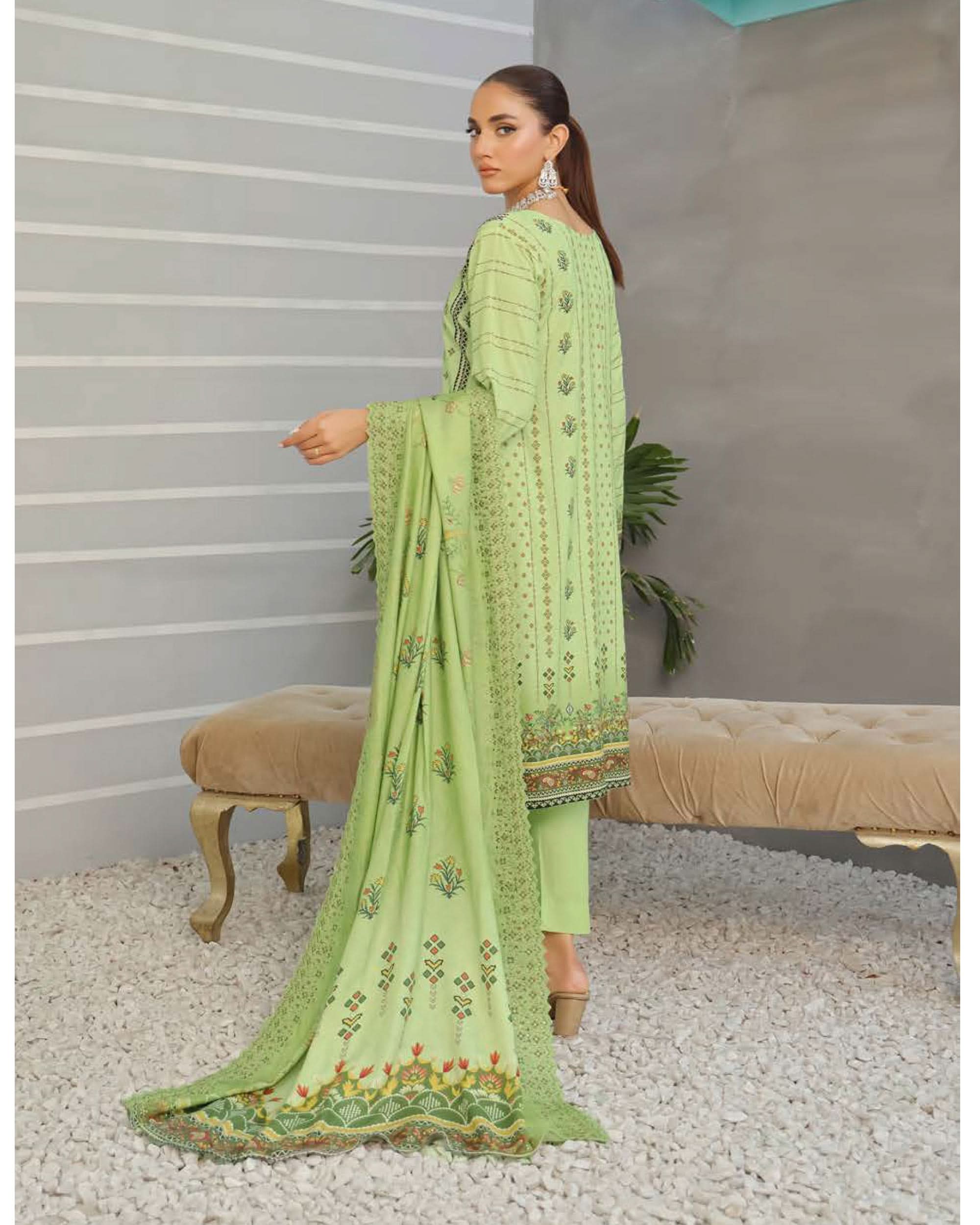 Nazia By RA-Bin Hameed Emboridered Linen Unstitched 3Pcs Suit - TS-2027