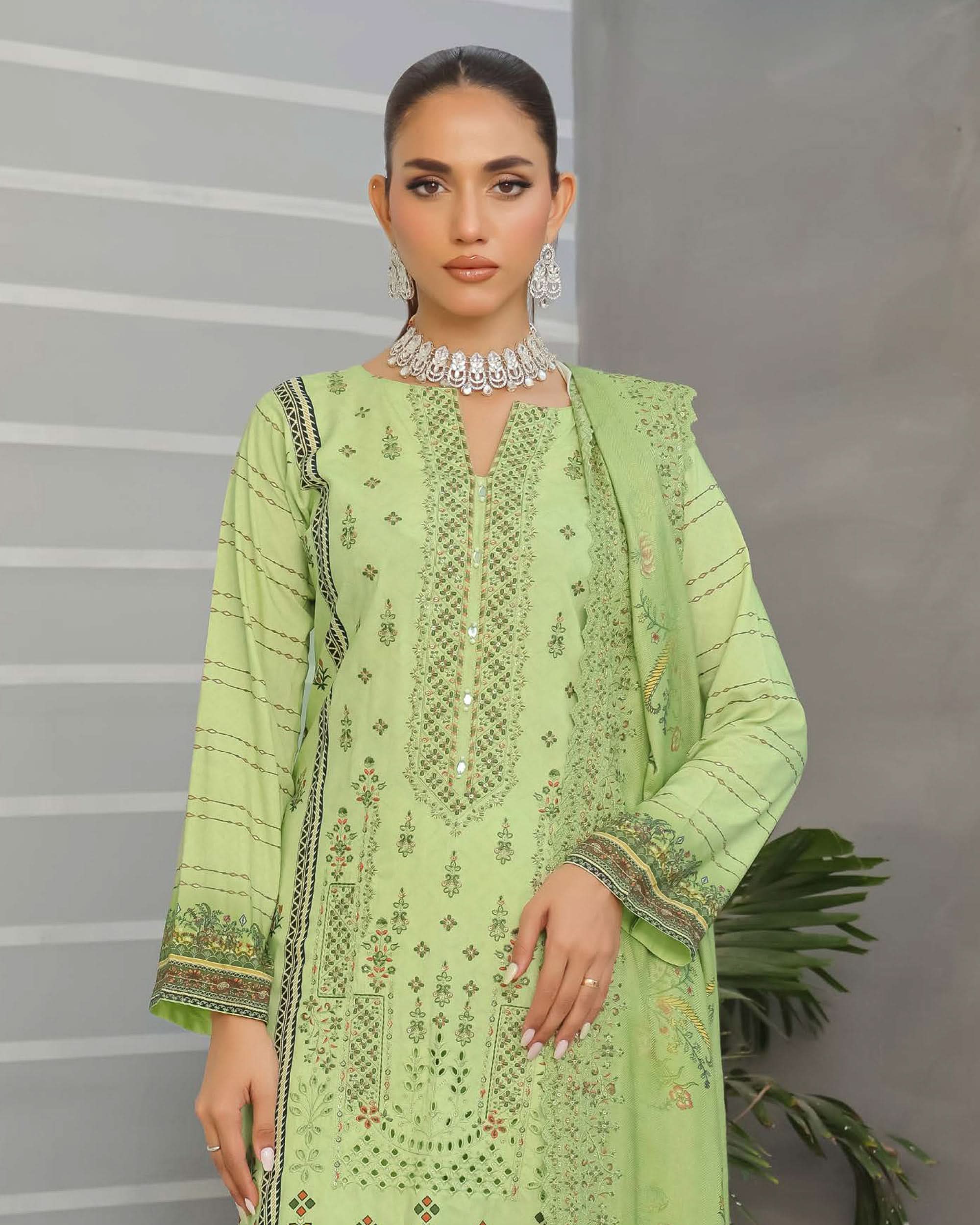 Nazia By RA-Bin Hameed Emboridered Linen Unstitched 3Pcs Suit - TS-2027
