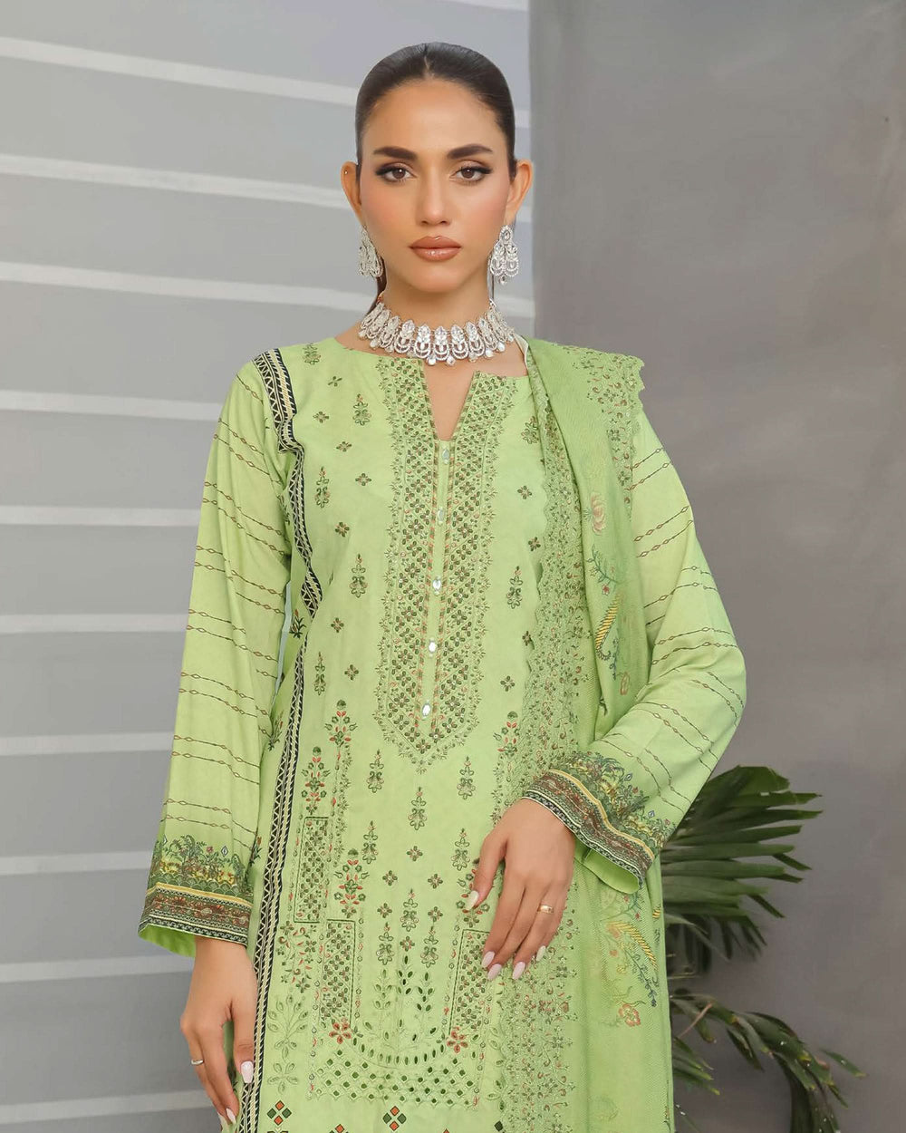 Nazia By RA-Bin Hameed Emboridered Linen Unstitched 3Pcs Suit - TS-2027