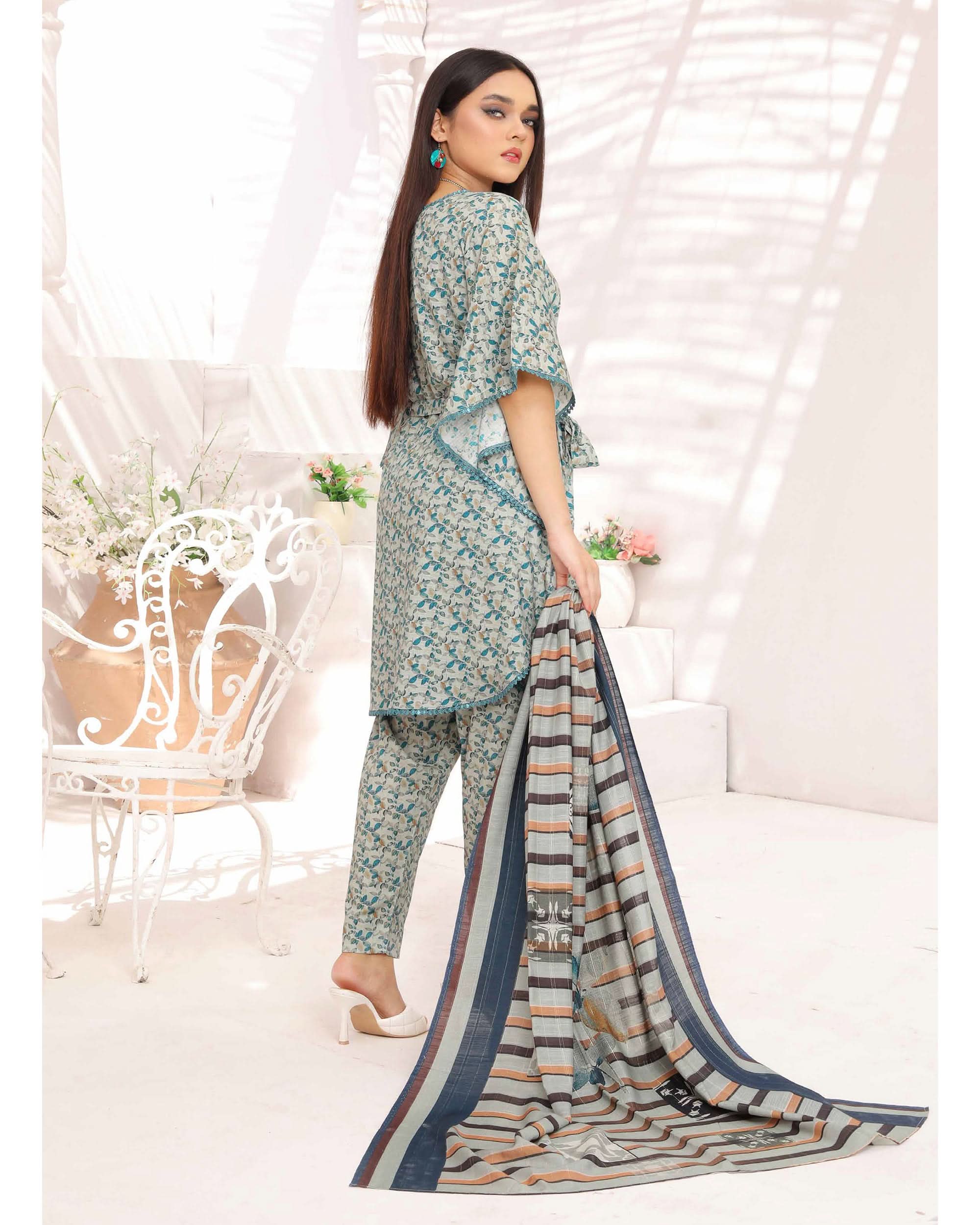 Nyasia By RA-Bin Hameeb Linen Cord's Printed Unstitched 3Pcs Suit - 3