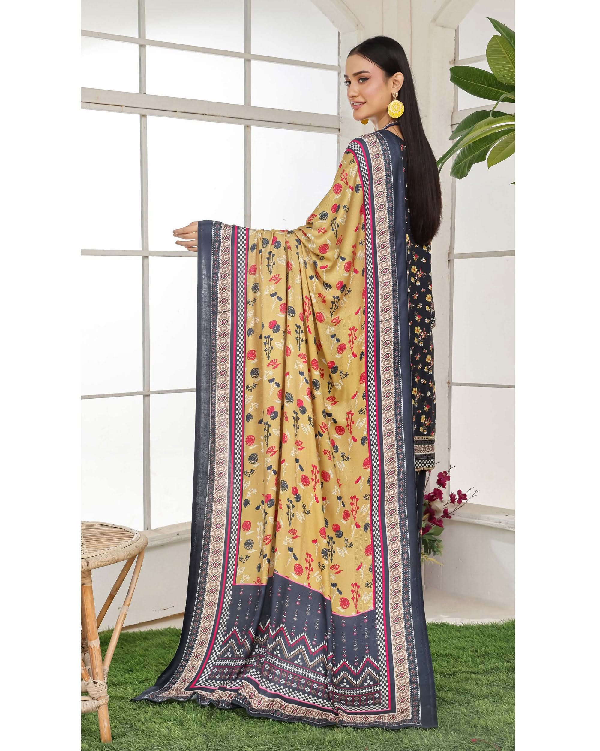 Varda By RA-Bin Hameed Embroidered Chikankari Unstitiched 3Pcs Suit - 6