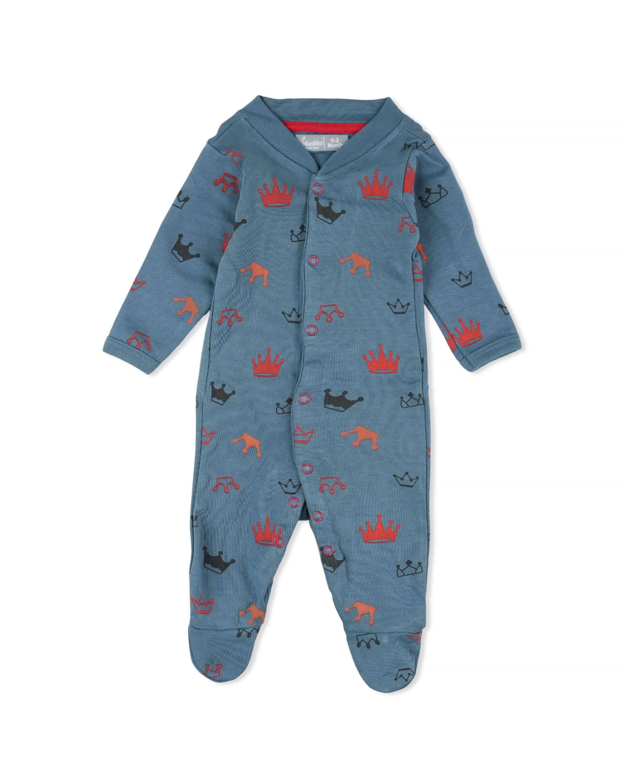 Valuables Newborn Girls Rompers Henley with Socks
