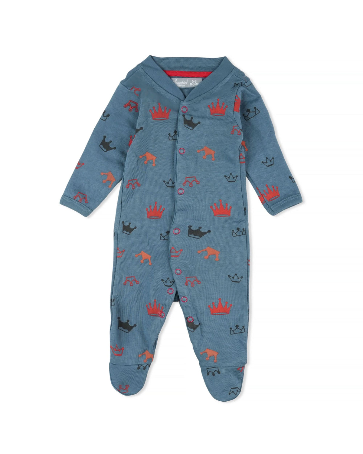 Valuables Newborn Girls Rompers Henley with Socks